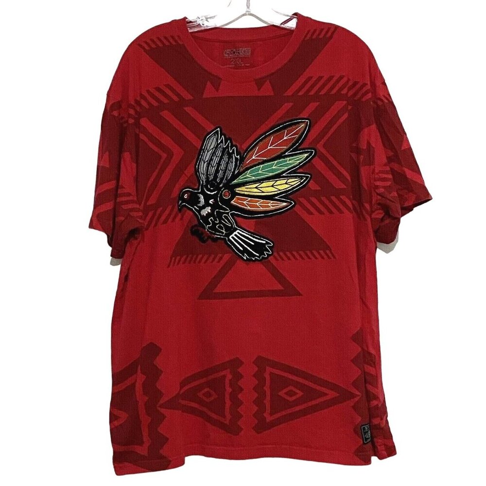 Streetwear Urban Hip Hop Staple Bird Applique T-Shirt Mens 2XL Red New York City